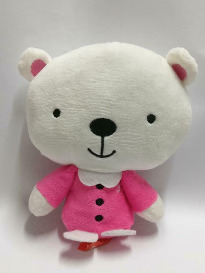 Cute Pink Shirt Teddy Bear Baby Rattle 6" Plush Soft Toy F/S (PTY048)