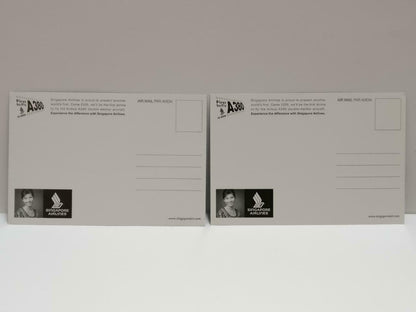 LUCKYPIGEON888 Singapore Airlines SIA Airbus A380 Sky Postcard Set Of 2 (E0452)