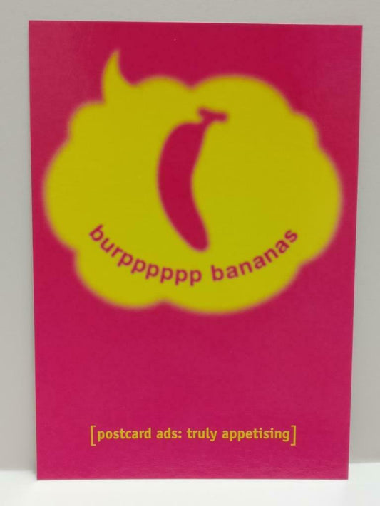 LUCKYPIGEON888 Pink Banana Fruit In Word Bubble Singapore Ad Postcard (E0251)