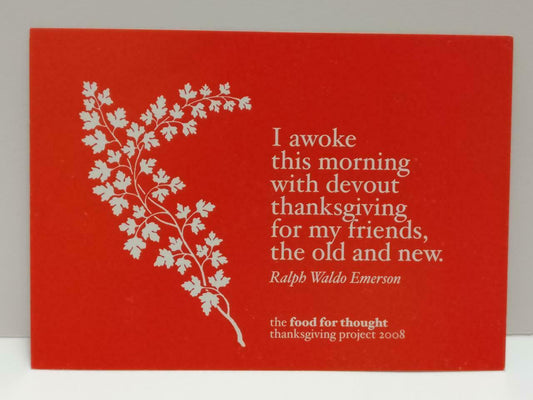 LUCKYPIGEON888 Ralph Waldo Emerson Thanksgiving 2008 Singapore Postcard (E0082)