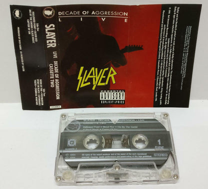 Slayer Metal Band Decade Of Aggression Live (2) Rare Singapore Cassette (CT232)