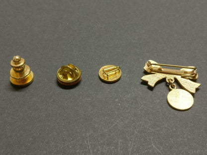 Vintage Rotaract Club Gold Tone 4 x Mini Pin Badge Button F/S B880