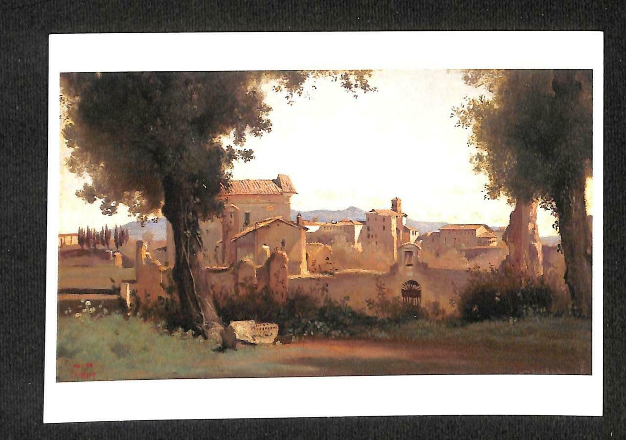 LUCKYPIGEON Corot Rome vue des jardins Farnèse Painting Postcard (C1626)
