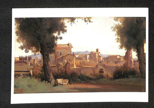 LUCKYPIGEON Corot Rome vue des jardins Farnèse Painting Postcard (C1626)
