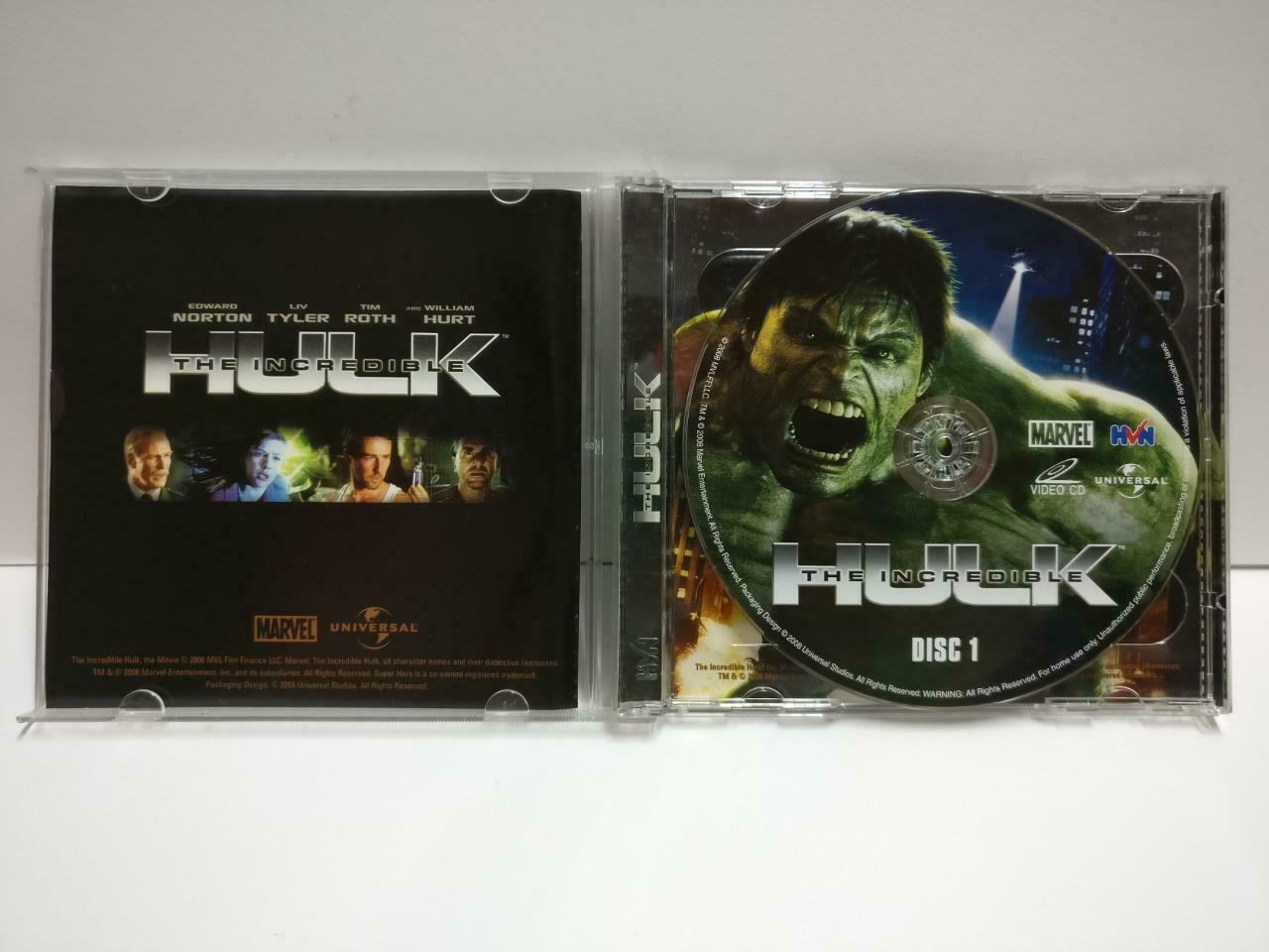 Marvel Movie The Incredible Hulk Edward Norton Singapore Video 2x VCD CD1120 D