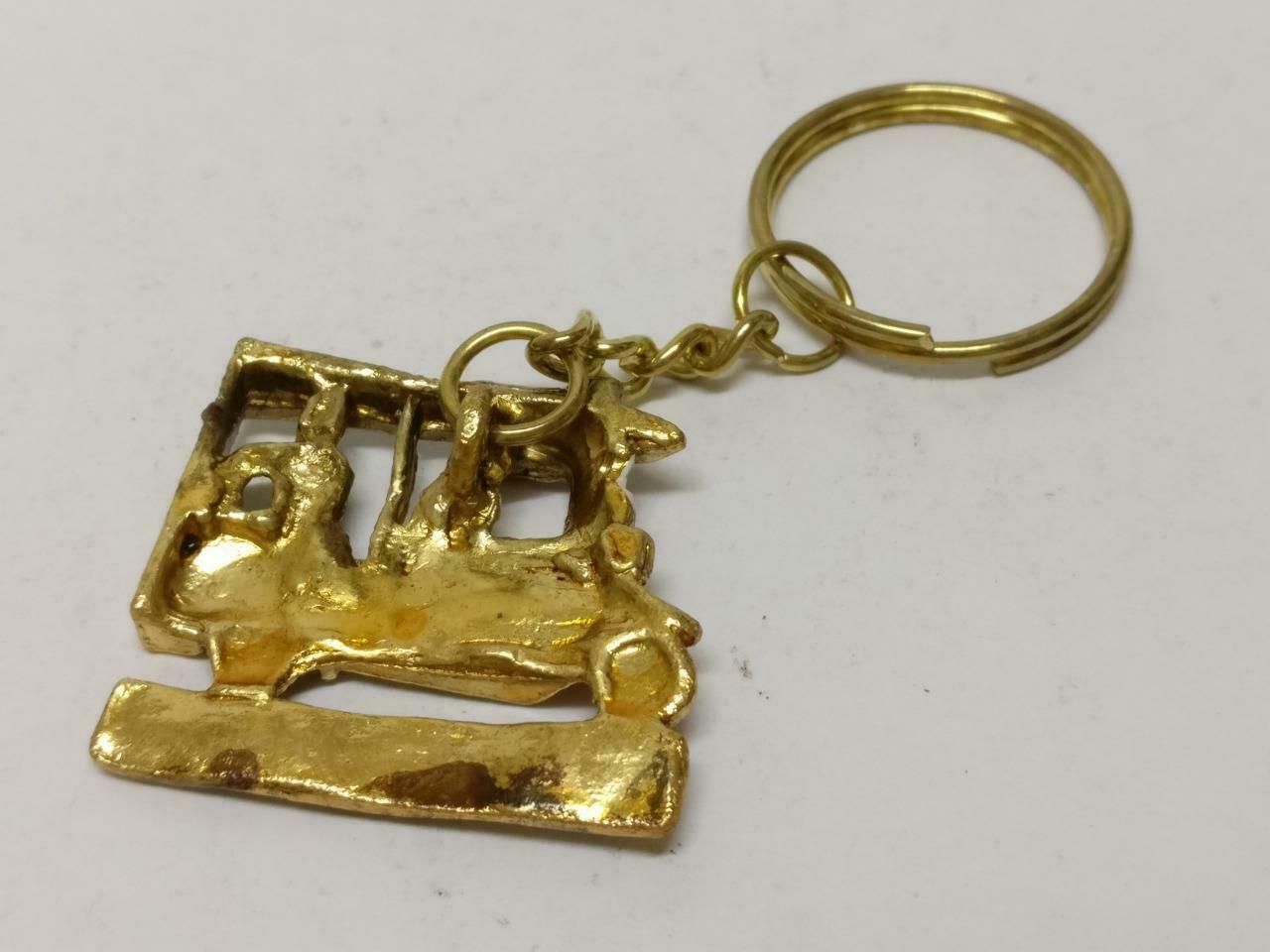 LP888 Rare Vintage Thailand Tuk Tuk Bangkok Auto Rickshaw Gold Tone Keychain F/S B794
