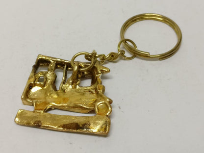 LP888 Rare Vintage Thailand Tuk Tuk Bangkok Auto Rickshaw Gold Tone Keychain F/S B794