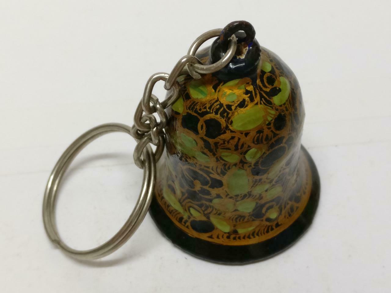 LP888 Vintage Mini Bell Shape Accessory Wooden Hand Paint Keychain Keyring F/S (B702)