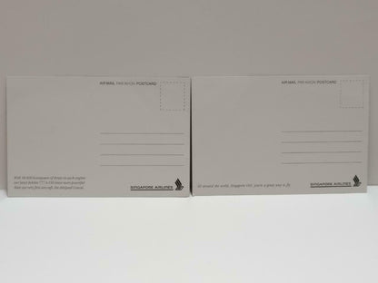 LUCKYPIGEON888 Singapore Airlines SIA Aircraft Plane Postcard Set Of 2 (E0442)