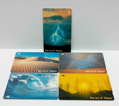 Used Vintage Singapore Phone Cards x5 The Art Of Nature Sunrise Desert (A432)