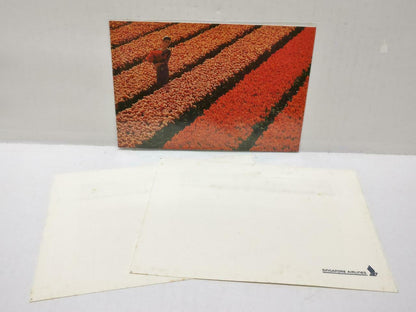 Singapore Airlines SIA Raffles Class Blue Folder 2 Postcard Writing Kit (C2270)