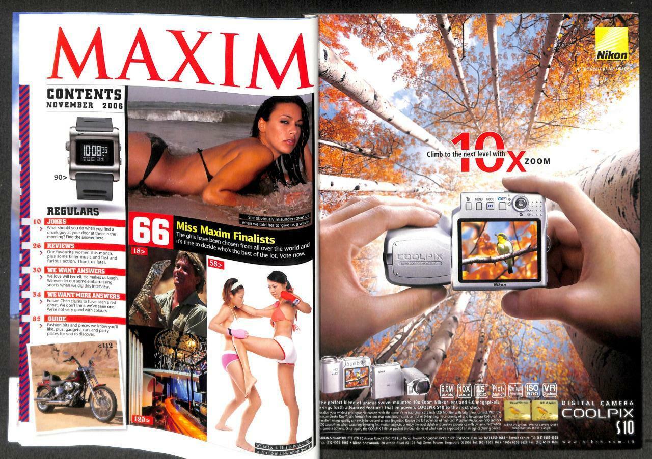 Singapore Maxim Magazine Bikini Bra Sexy Girl Nira Steve Erwin Ferrell M036