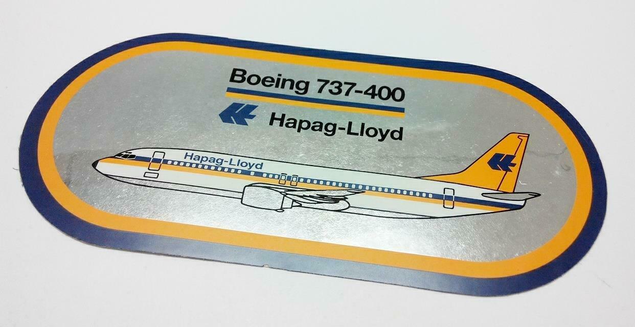 Vintage 80’s Sticker Hapag-Lloyd Boeing 737-400 Airlines F/S (A777)