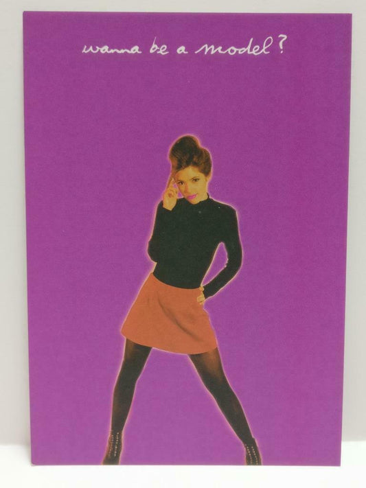 LUCKYPIGEON888 Sexy Woman Female Red Skirt Model Singapore Ad Postcard (E0280)