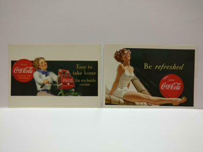 LUCKYPIGEON888 Coca Cola Coke Retro Women 1997 Italy Postcard Set Of 5 (E0471)