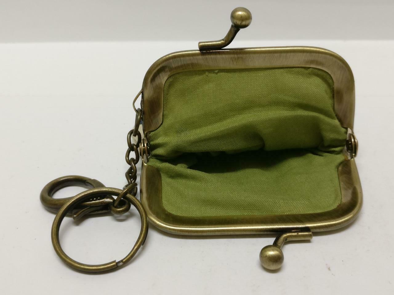 LP888 Vintage Handmade Friends Embriodery Money Coin Pouch Keychain Keyring F/S (B837)