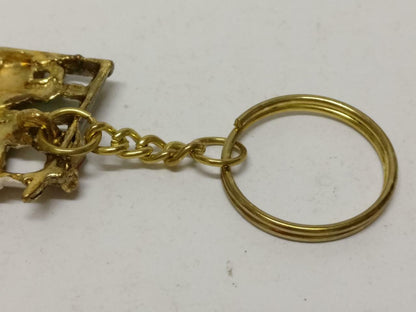 LP888 Rare Vintage Thailand Tuk Tuk Bangkok Auto Rickshaw Gold Tone Keychain F/S B794