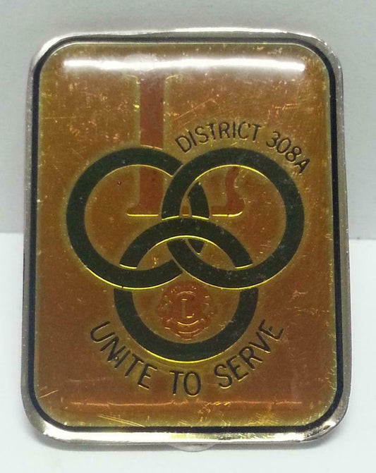 Rare Vintage Singapore Lions International Unite To Serve Pin Badge F/S (B101)