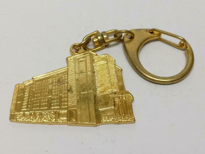 LP888 Vintage Singapore Sri Arasakesari Sivan Temple Gold Tone Keychain F/S (B772)