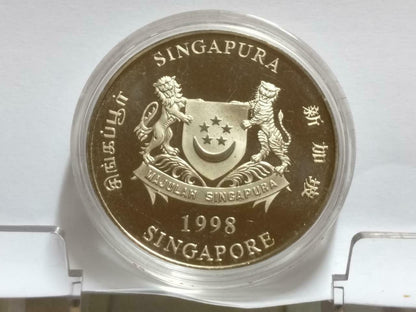 Singapore $10 Tiger 1998 2nd Series Zodiac Copper Nickel Coin (C030)