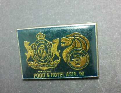 Rare Vintage Singapore Food & Hotel Asia 1990 Pin Badge F/S (B232)