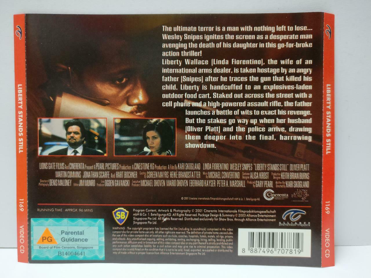 Thriller Movie Liberty Stands Still Wesley Snipes Singapore Video 2x VCD CDS562