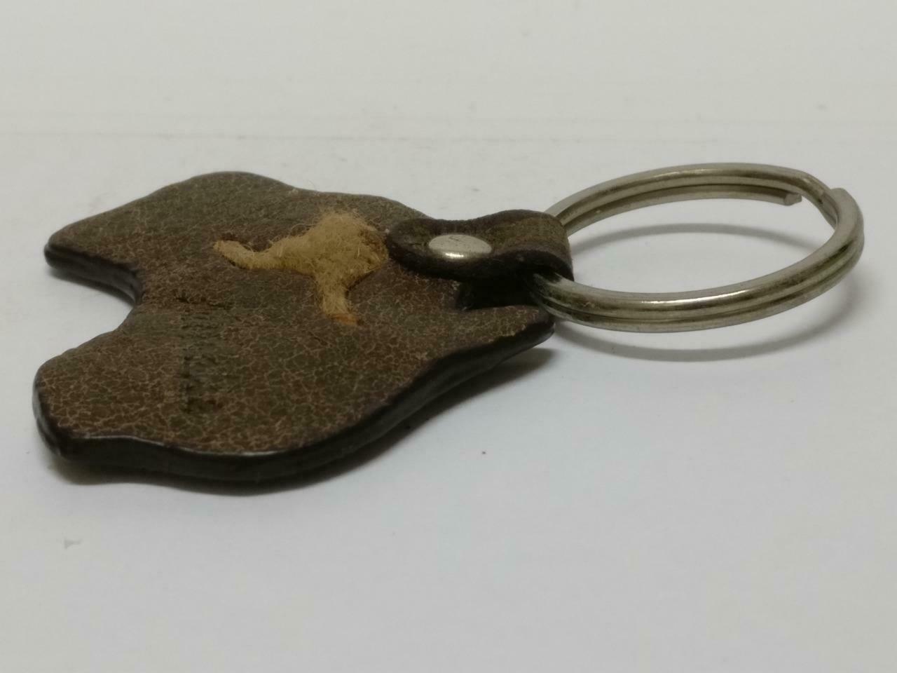 Vintage Australia Kangaroo Fur Souvenir Brown Tone Keychain Keyring F/S (B685)