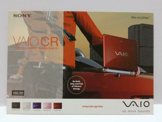 LUCKYPIGEON888 Sony Vaio Red Laptop Red Shirt 2007 Singapore Ad Postcard (E0188)
