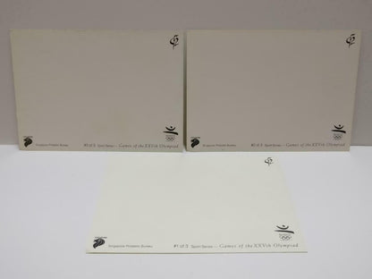 LUCKYPIGEON888 Sports Swimming Football Sketch Singapore Postcard Lot Of 3 E0495