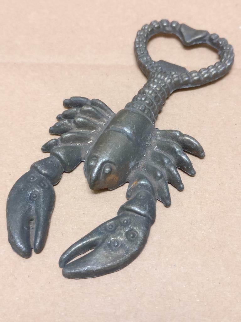Mega Rare Vintage Bronze Lobster Beer Bottle Opener (A1886)