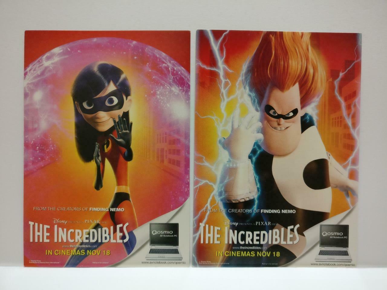 LUCKYPIGEON888 Cartoon Superhero Movie The Incredibles Postcard Lot Of 2 (E0469)