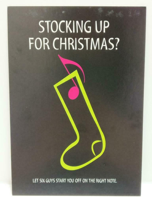 LUCKYPIGEON888 Christmas Sock Eighth Note 1999 Singapore Ad Postcard (E0304)