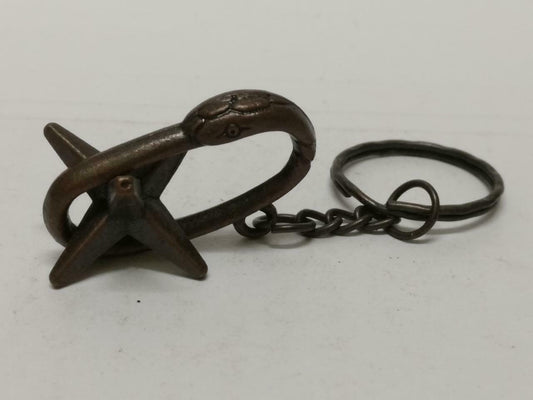 LP888 Rare Vintage Star Shape Bronze Unique Souvenir Keychain Keyring F/S (B718)