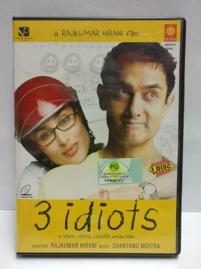 India Bollywood Hindi Movie 3 Idiots Aamir Khan Madhavan Malaysia 3x VCD CD1023