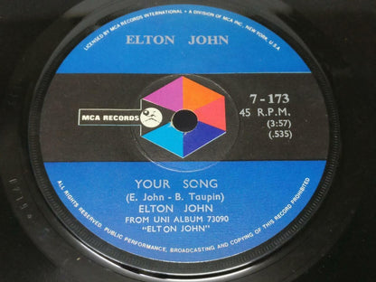 Elton John Your Song Take Me To The Pilot MCA Rare Singapore 7" EP EP067