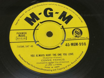 Connie Francis You Always Hurt The One You Love India 7" EP  (EP031)