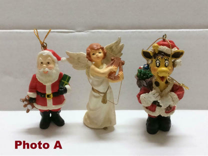 Vintage Christmas X'mas Tree Ornaments Snowman Santa Bundle Lot x01 F/S (A2243)