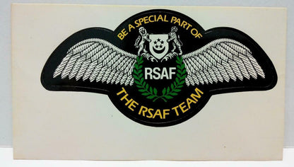 Vintage 80’s Sticker RSAF Singapore Air Force F/S (A771)