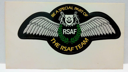 Vintage 80’s Sticker RSAF Singapore Air Force F/S (A771)