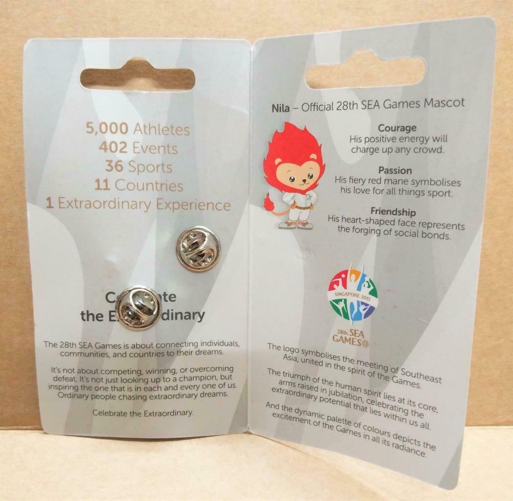 LP888 Singapore 28th Olympic Sea Games 2015 Pin Badge Button Souvenir Laos (A1321)