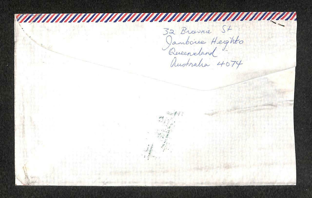 Australia To Canada 50c + 20 Cents x 2 Stamp Chop Mail Returned Cover (C1403)