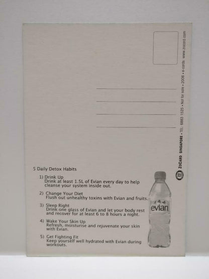 LUCKYPIGEON888 Evian Mineral Water Glass Bottle Ad Postcard Lot Of 3 (E0478)