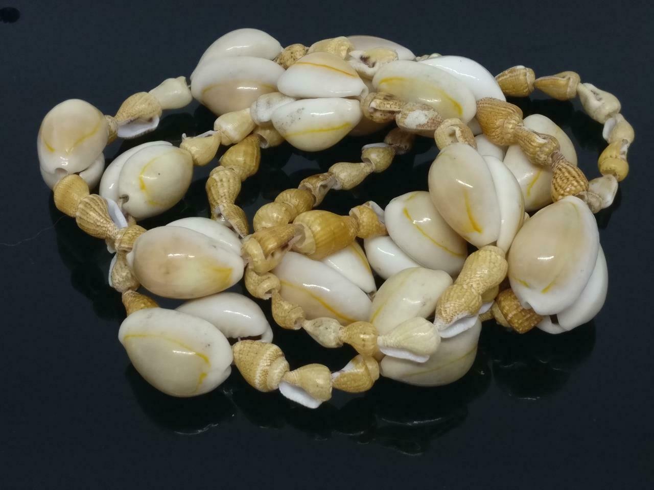 Vintage Beautiful Sea Beach Seashells Shells Accessories 34" Necklace F/S (J524)