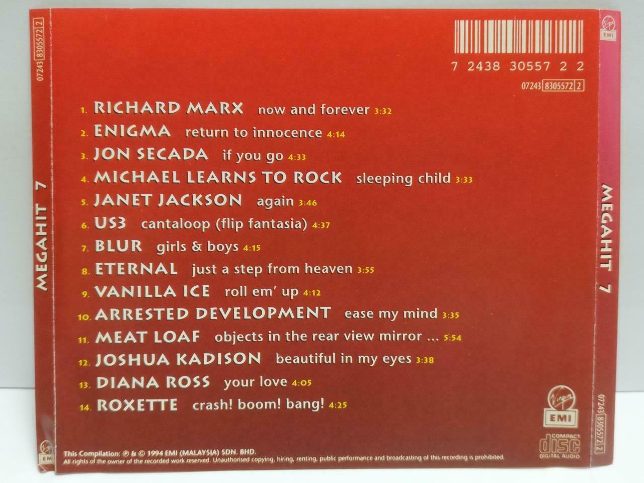 Various Artist HIT 7 Janet Jackson Richard Marx 1994 Rare Malaysia CD (CDS267)