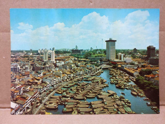 LUCKYPIGEON Panoramic View Of The Singapore River Postcard (C1974)