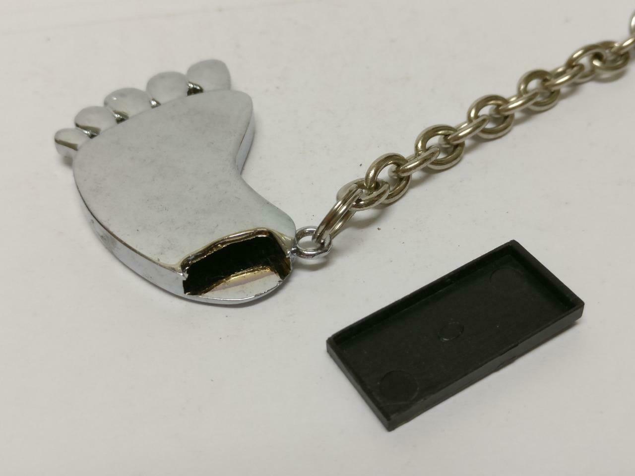 LP888 Vintage Mini Foot Footprint Silver Tone Metal Case Keychain Keyring F/S (B724)