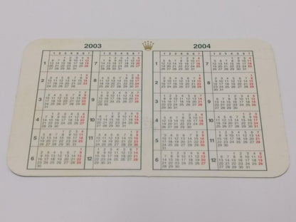 Vintage Rolex 2000 To 2004 Calendar Card x4 F/S (A2418)