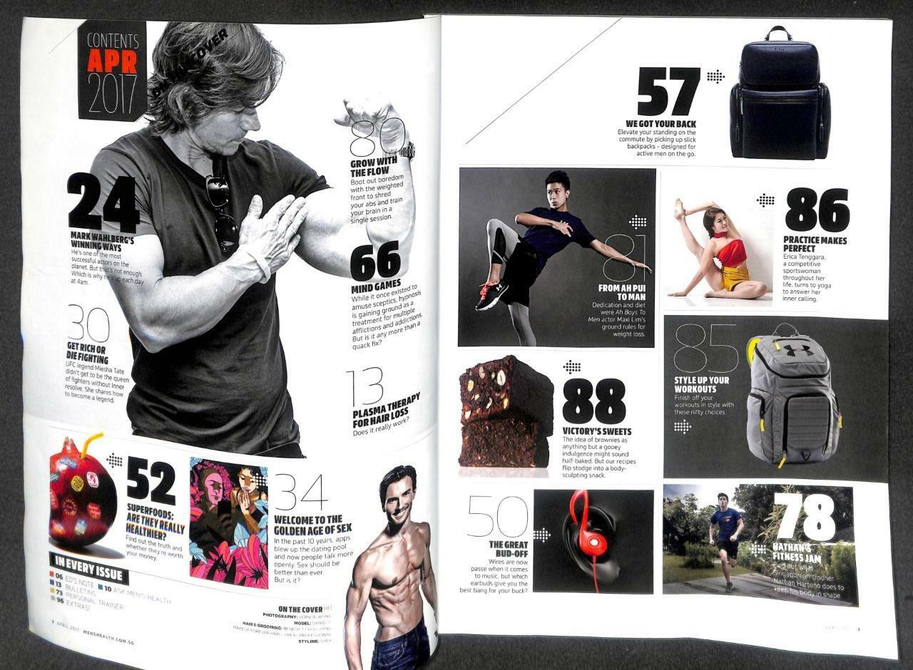 Singapore Men's Health Magazine Macho Man Beefcake Mark Wahlberg Aaron Kwok M045
