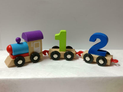 Colourful Wooden Number Train Set Math Figure Toys x11 Lot F/S (FTY017) *35