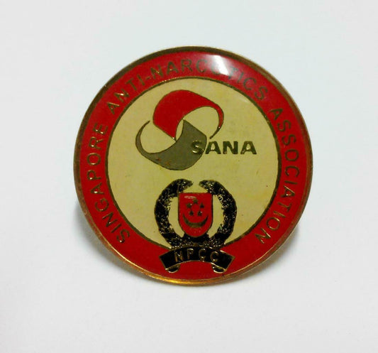 Rare Vintage Singapore Anti-Narcotics Association SANA Pin Badge F/S (B321)